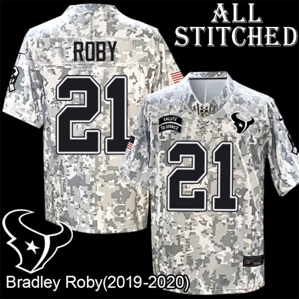Camo EmbroideCamo Bradley Roby Jersey Houston Texans #21 Stitched Jerseys