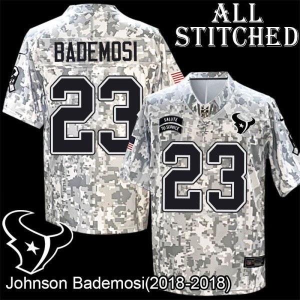Camo EmbroideCamo Johnson Bademosi Jersey Houston Texans #23 Stitched Jerseys