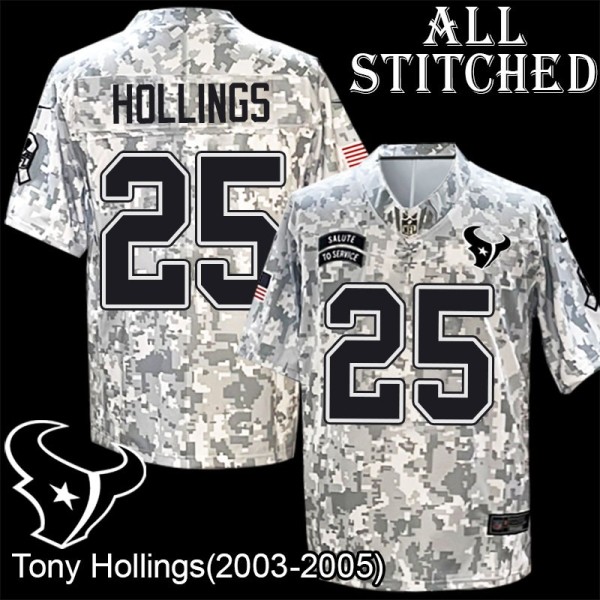 Camo EmbroideCamo Tony Hollings Jersey Houston Texans #25 Stitched Jerseys