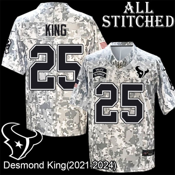 Camo EmbroideCamo Desmond King Jersey Houston Texans #25 Stitched Jerseys