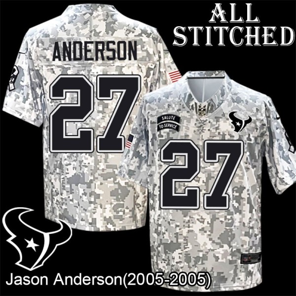 Camo EmbroideCamo Jason Anderson Jersey Houston Texans #27 Stitched Jerseys
