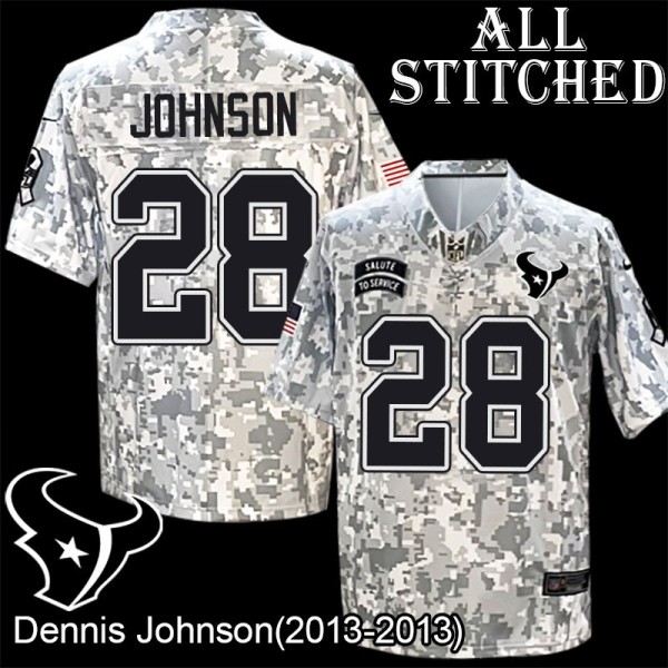 Camo EmbroideCamo Dennis Johnson Jersey Houston Texans #28 Stitched Jerseys