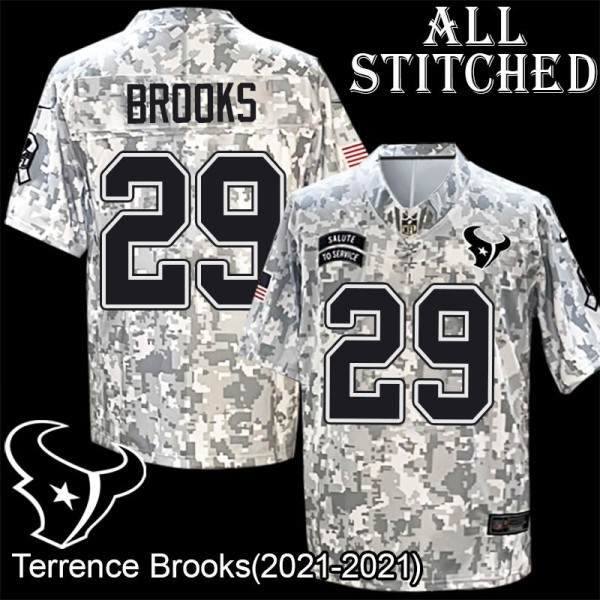 Camo EmbroideCamo Terrence Brooks Jersey Houston Texans #29 Stitched Jerseys