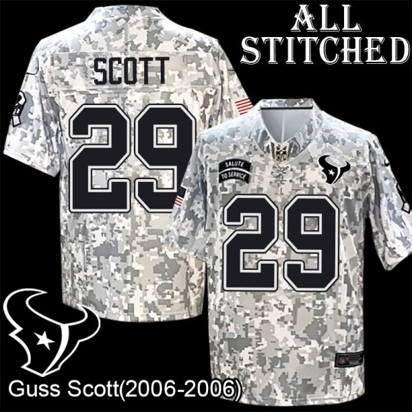 Camo EmbroideCamo Guss Scott Jersey Houston Texans #29 Stitched Jerseys