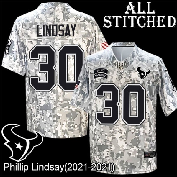 Camo EmbroideCamo Phillip Lindsay Jersey Houston Texans #30 Stitched Jerseys