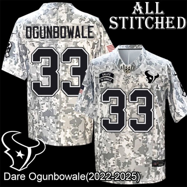 Camo EmbroideCamo Dare Ogunbowale Jersey Houston Texans #33 Stitched Jerseys