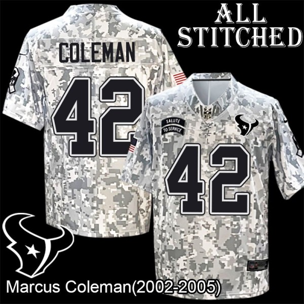 Camo EmbroideCamo Marcus Coleman Jersey Houston Texans #42 Stitched Jerseys
