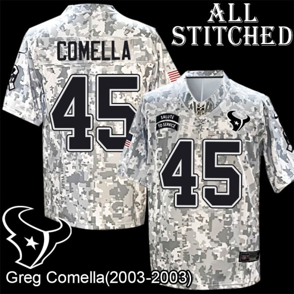 Camo EmbroideCamo Greg Comella Jersey Houston Texans #45 Stitched Jerseys