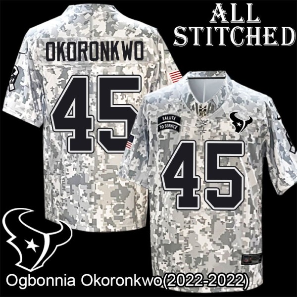 Camo EmbroideCamo Ogbonnia Okoronkwo Jersey Houston Texans #45 Stitched Jerseys