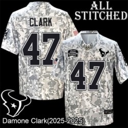 Camo EmbroideCamo Damone Clark Jersey Houston Texans #47 Stitched Jerseys