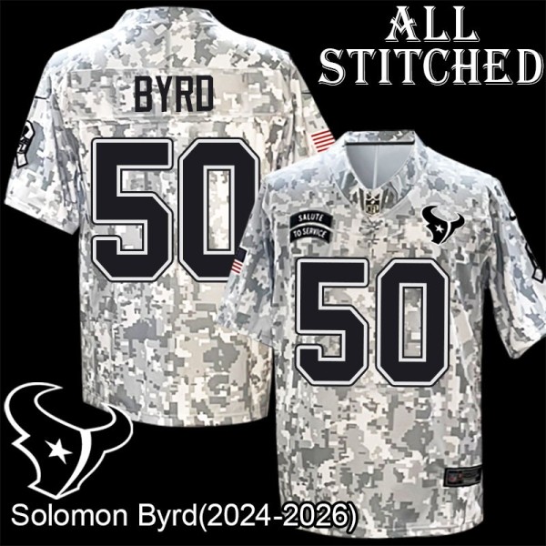 Camo EmbroideCamo Solomon Byrd Jersey Houston Texans #50 Stitched Jerseys