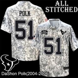 Camo EmbroideCamo DaShon Polk Jersey Houston Texans #51 Stitched Jerseys