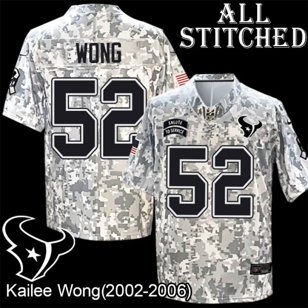 Camo EmbroideCamo Kailee Wong Jersey Houston Texans #52 Stitched Jerseys