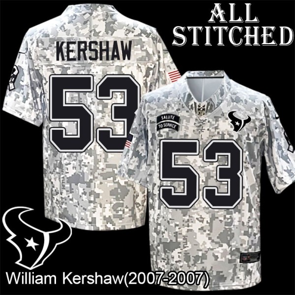 Camo EmbroideCamo William Kershaw Jersey Houston Texans #53 Stitched Jerseys
