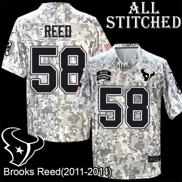 Camo EmbroideCamo Brooks Reed Jersey Houston Texans #58 Stitched Jerseys