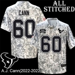 Camo EmbroideCamo A.J. Cann Jersey Houston Texans #60 Stitched Jerseys