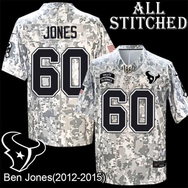 Camo EmbroideCamo Ben Jones Jersey Houston Texans #60 Stitched Jerseys