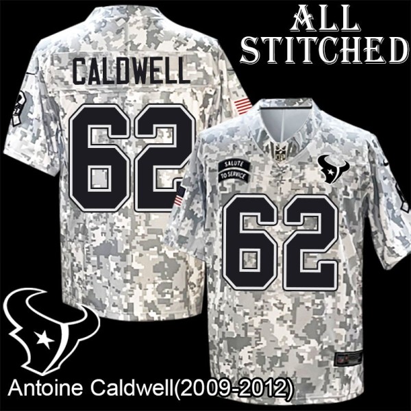 Camo EmbroideCamo Antoine Caldwell Jersey Houston Texans #62 Stitched Jerseys
