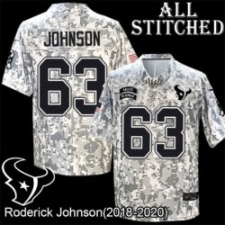 Camo EmbroideCamo Roderick Johnson Jersey Houston Texans #63 Stitched Jerseys
