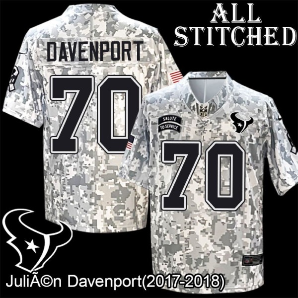 Camo EmbroideCamo JuliÃ©n Davenport Jersey Houston Texans #70 Stitched Jerseys