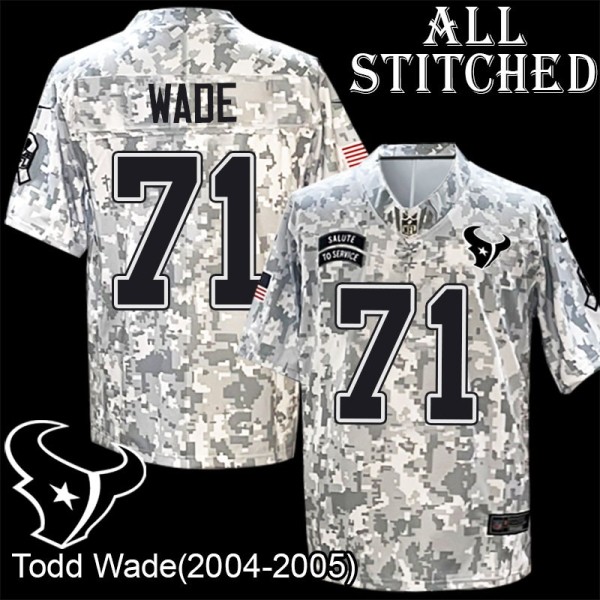 Camo EmbroideCamo Todd Wade Jersey Houston Texans #71 Stitched Jerseys