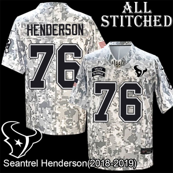 Camo EmbroideCamo Seantrel Henderson Jersey Houston Texans #76 Stitched Jerseys