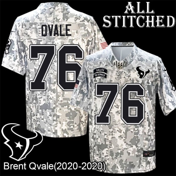Camo EmbroideCamo Brent Qvale Jersey Houston Texans #76 Stitched Jerseys