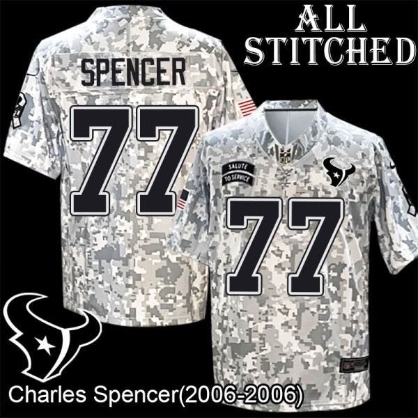 Camo EmbroideCamo Charles Spencer Jersey Houston Texans #77 Stitched Jerseys