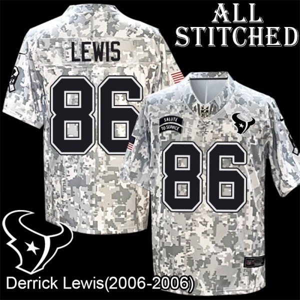 Camo EmbroideCamo Derrick Lewis Jersey Houston Texans #86 Stitched Jerseys