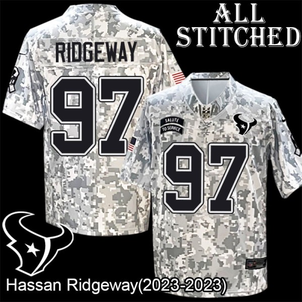 Camo EmbroideCamo Hassan Ridgeway Jersey Houston Texans #97 Stitched Jerseys