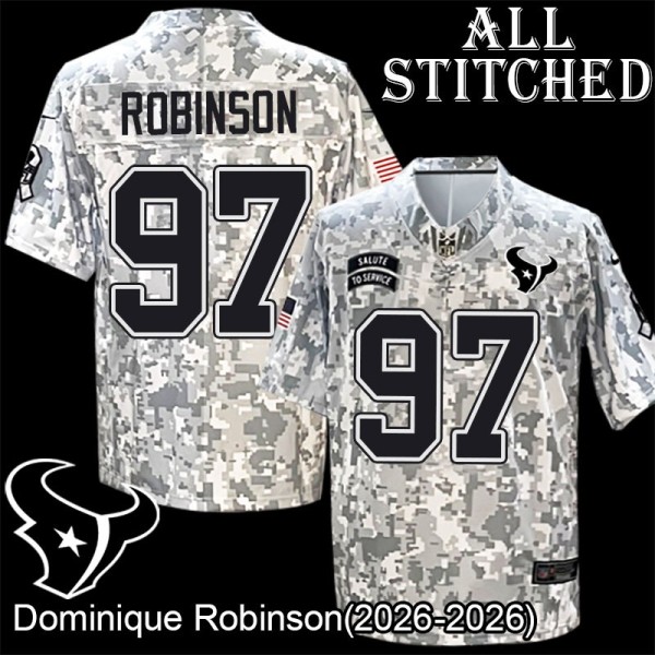 Camo EmbroideCamo Dominique Robinson Jersey Houston Texans #97 Stitched Jerseys