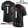 Black Home Embroidered Ja'Marr Chase Cincinnati Bengals #1 Stitched Jersey