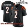 Black Home Embroidered Evan McPherson Cincinnati Bengals #2 Stitched Jersey