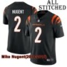 Black Home Embroidered Mike Nugent Cincinnati Bengals #2 Stitched Jersey