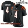 Black Home Embroidered Sean Clifford Cincinnati Bengals #4 Stitched Jersey