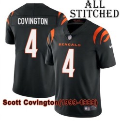 Black Home Embroidered Scott Covington Cincinnati Bengals #4 Stitched Jersey
