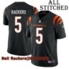 Black Home Embroidered Neil Rackers Cincinnati Bengals #5 Stitched Jersey