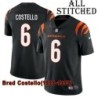 Black Home Embroidered Brad Costello Cincinnati Bengals #6 Stitched Jersey