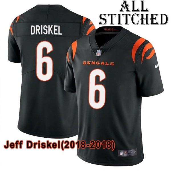 Black Home Embroidered Jeff Driskel Cincinnati Bengals #6 Stitched Jersey