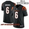 Black Home Embroidered Jeff Driskel Cincinnati Bengals #6 Stitched Jersey