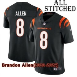 Black Home Embroidered Brandon Allen Cincinnati Bengals #8 Stitched Jersey