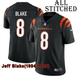 Black Home Embroidered Jeff Blake Cincinnati Bengals #8 Stitched Jersey