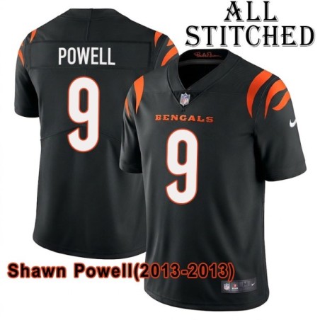 Black Home Embroidered Shawn Powell Cincinnati Bengals #9 Stitched Jersey
