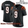 Black Home Embroidered Shawn Powell Cincinnati Bengals #9 Stitched Jersey