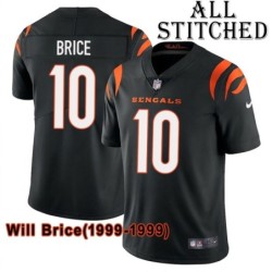 Black Home Embroidered Will Brice Cincinnati Bengals #10 Stitched Jersey