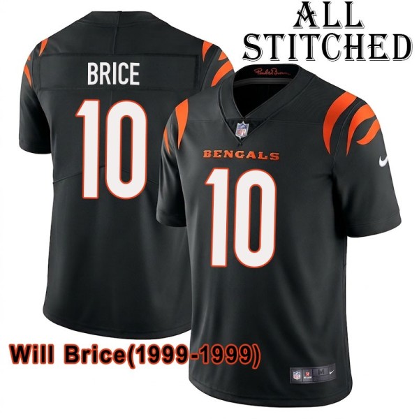 Black Home Embroidered Will Brice Cincinnati Bengals #10 Stitched Jersey