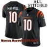 Black Home Embroidered Marcus Maxwell Cincinnati Bengals #10 Stitched Jersey