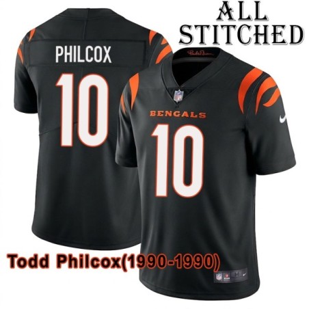 Black Home Embroidered Todd Philcox Cincinnati Bengals #10 Stitched Jersey