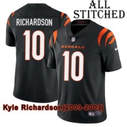 Black Home Embroidered Kyle Richardson Cincinnati Bengals #10 Stitched Jersey