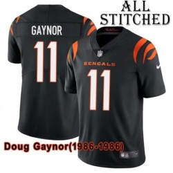 Black Home Embroidered Doug Gaynor Cincinnati Bengals #11 Stitched Jersey
